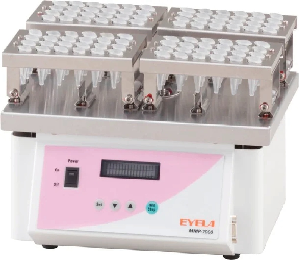 High-Speed Plate Mixer
MMP-1000 With a 3 mm shaking amplitude and speeds of up to 2,500 rpm, this unit ensures uniform, reliable mixing in both microtubes and microplates wells.